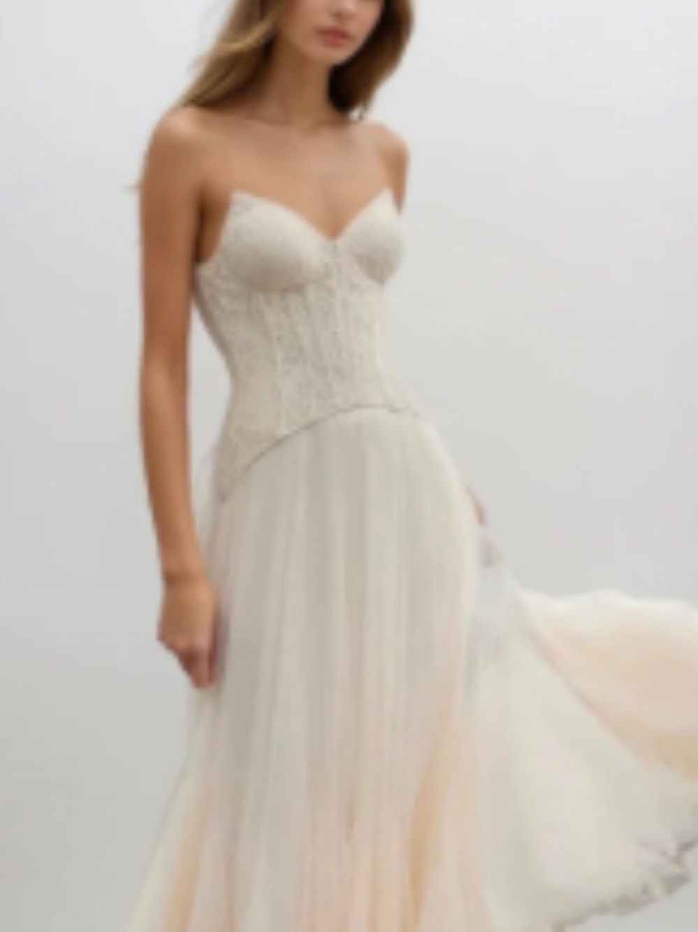 NWT Strapless Ivory Lace Corset Gown BRIDAL